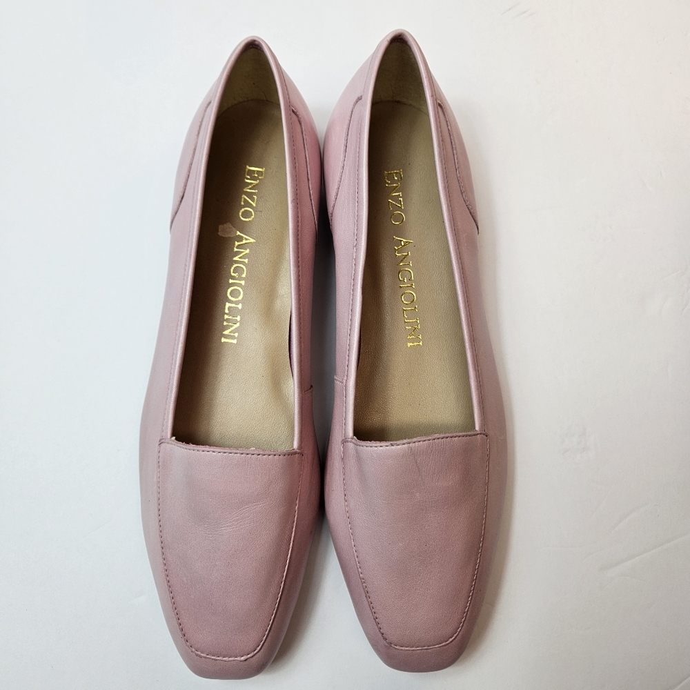 Enzo Liberty Made In ITALY Softest Leather Loafers Baby Pink Size 7M - Picture 6 of 16